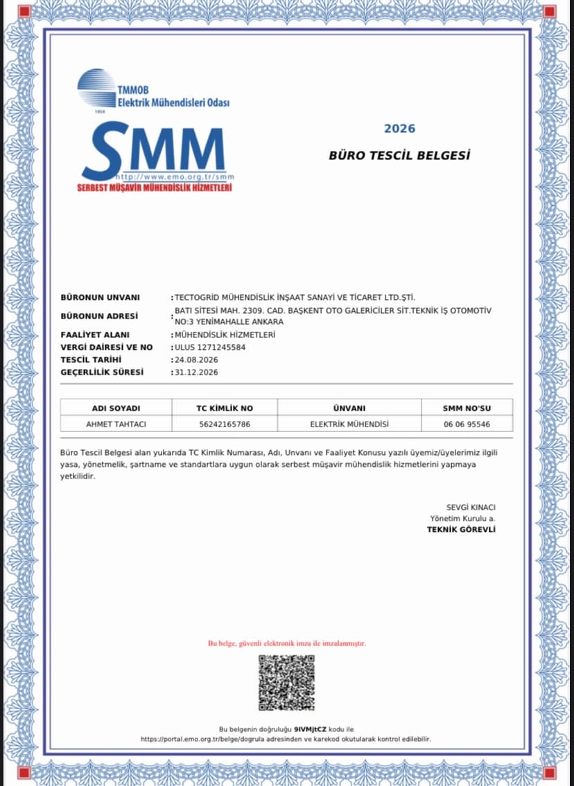 SMM Büro Tescil Belgesi